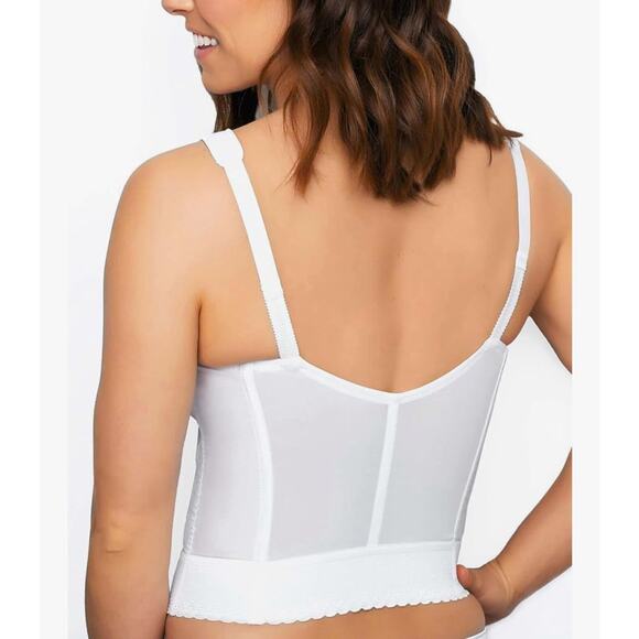 Exquisite Form Women’s Fully Front Longline Tummy Bra Size 48DD White Color - Picture 2 of 9